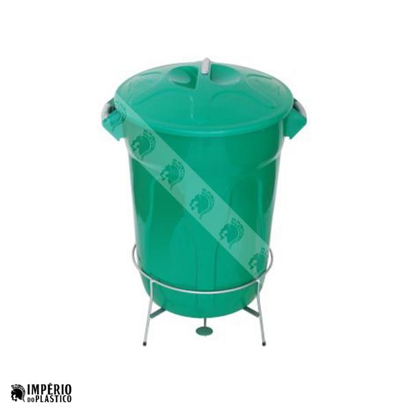 lixeira redonda 100l pedal plastico