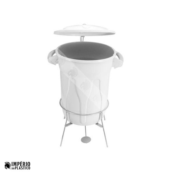lixeira redonda 30l pedal plastico